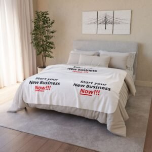 Start your New Business Now!!! Fleece Sherpa Blanket | Motivational Text Throw (Design#20)