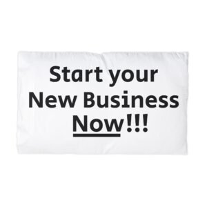 Start Your New Business Now!!! Microfiber Pillowcase | Motivational Text, Black Underline (Design#20)