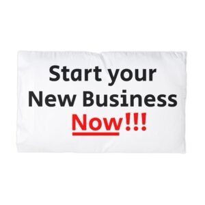 Start Your New Business Now!!! Microfiber Pillowcase | Motivational Text, Red Underline (Design#20)